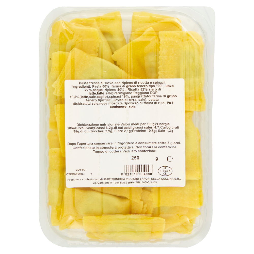 Pasta Piccinini Ravioli Ricotta e Spinaci 250 g