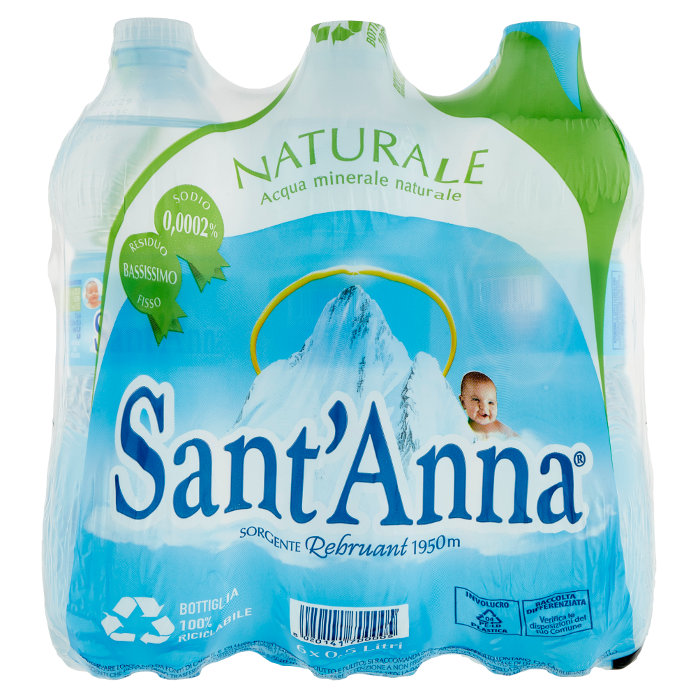 Sant'Anna Sorgente Rebruant 1950m Naturale 6 x 0,5 Litri