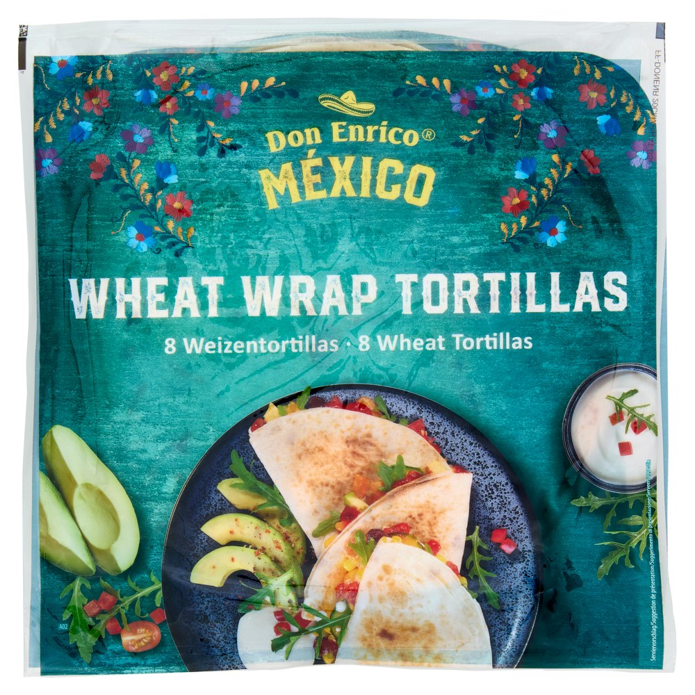 Don Enrico M&eacute;xico Wheat Wrap Tortillas 8 Wheat Tortillas 320 g