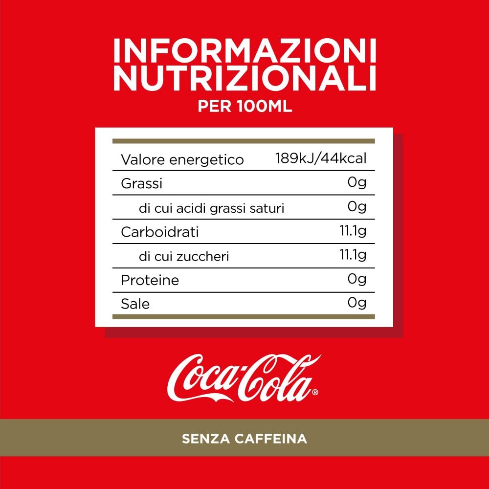 Coca-Cola Senza Caffeina 4 x 660ml