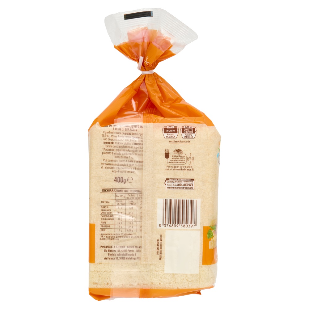 Mulino Bianco Gran Cuor di Pane Bianco Nuova Morbidezza 400g
