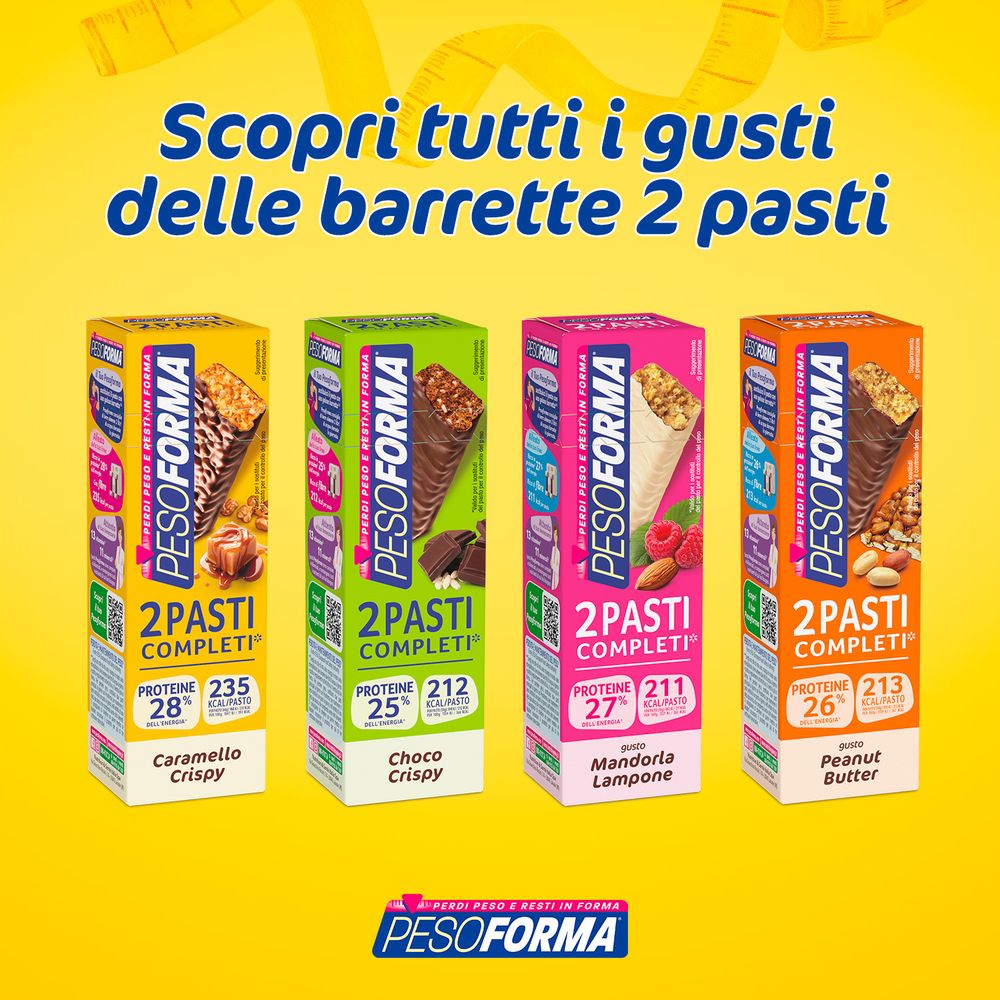 Pesoforma Barrette 2 pasti sostitutivi Caramello Crispy, 2x60g