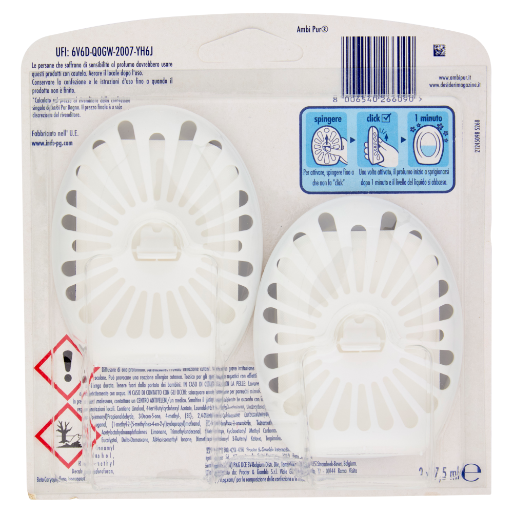 Ambi Pur Bagno Profumatore per Ambienti Elimina e Previene gli Odori, Risveglio Primaverile 2x7,5 ml