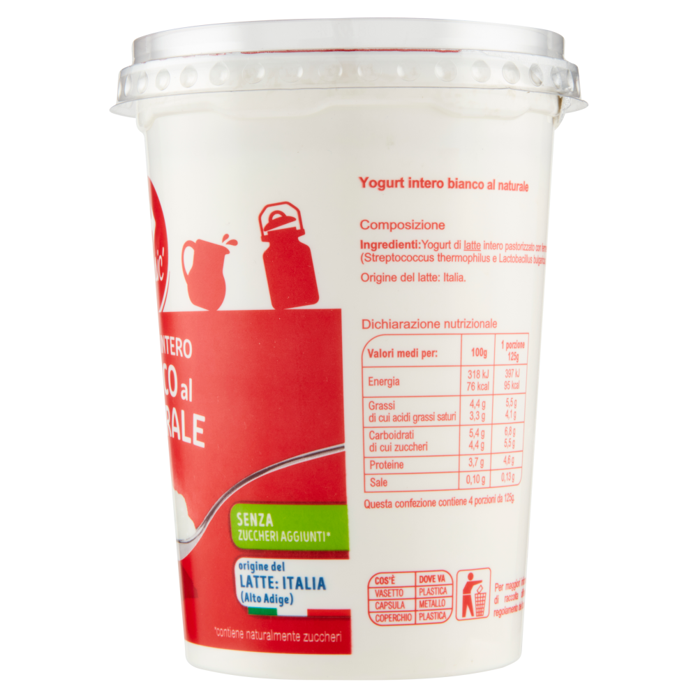 Carrefour Classic Yogurt Intero Bianco al Naturale 500 g