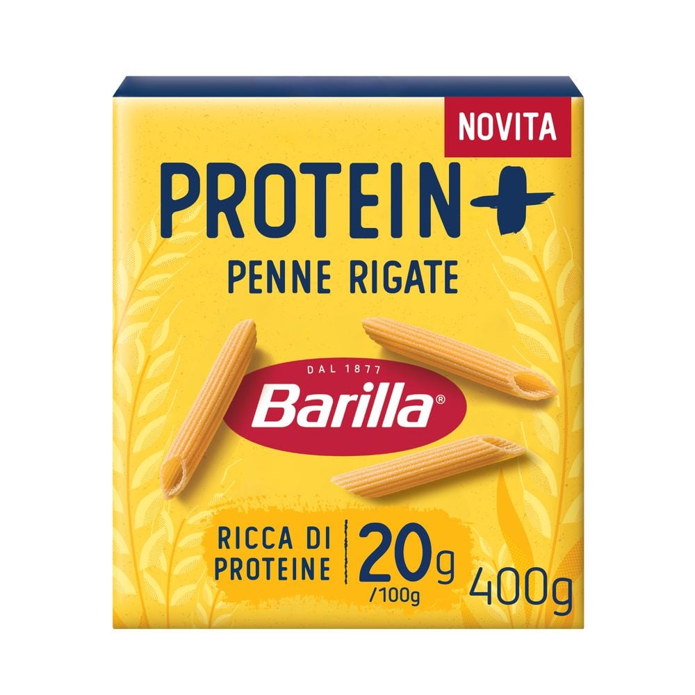 Barilla Protein+ Penne Rigate, Pasta Ricca di Proteine di Origine Vegetale, 400 g