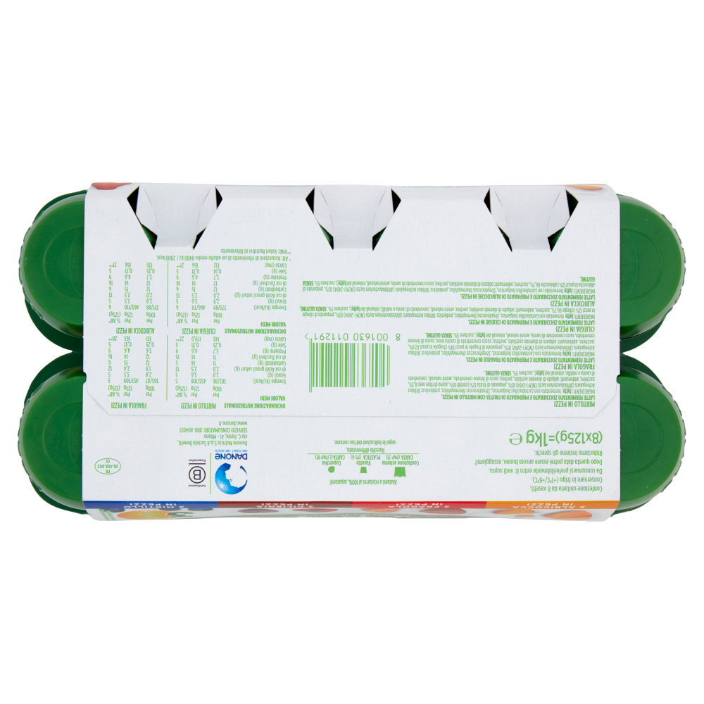 ACTIVIA Yogurt con Probiotico Bifidus, mix di gusti Mirtillo/Fragola/Ciliegia/Albicocca, 8x125g