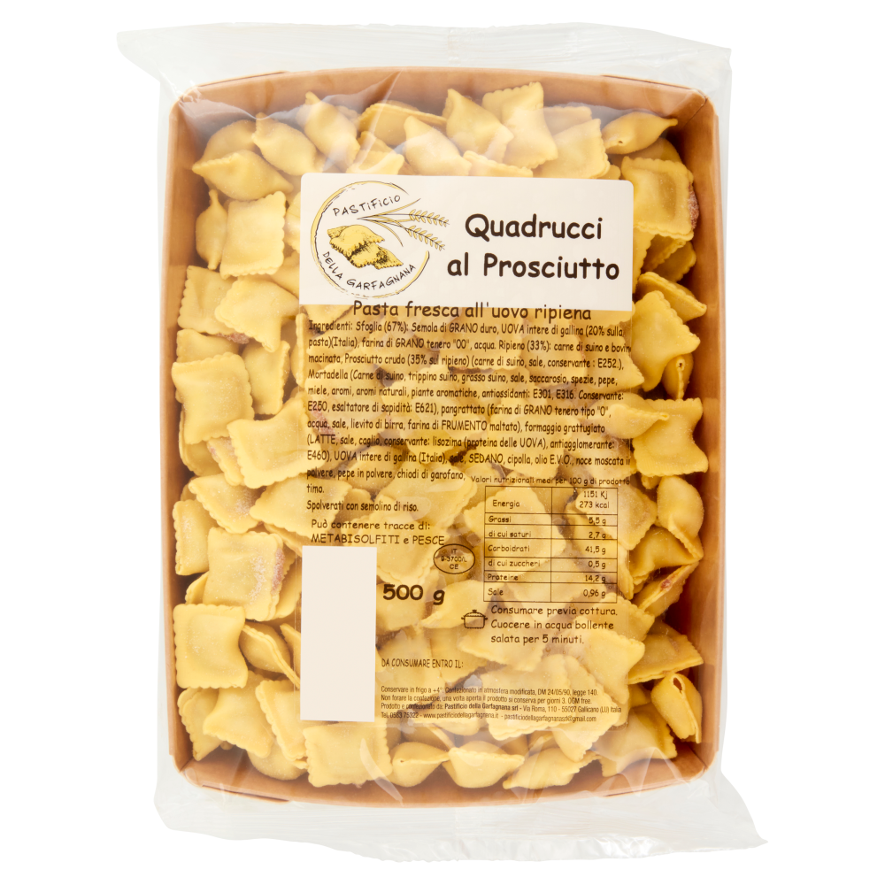 Pastificio della Garfagnana Quadrucci al Prosciutto 500 g