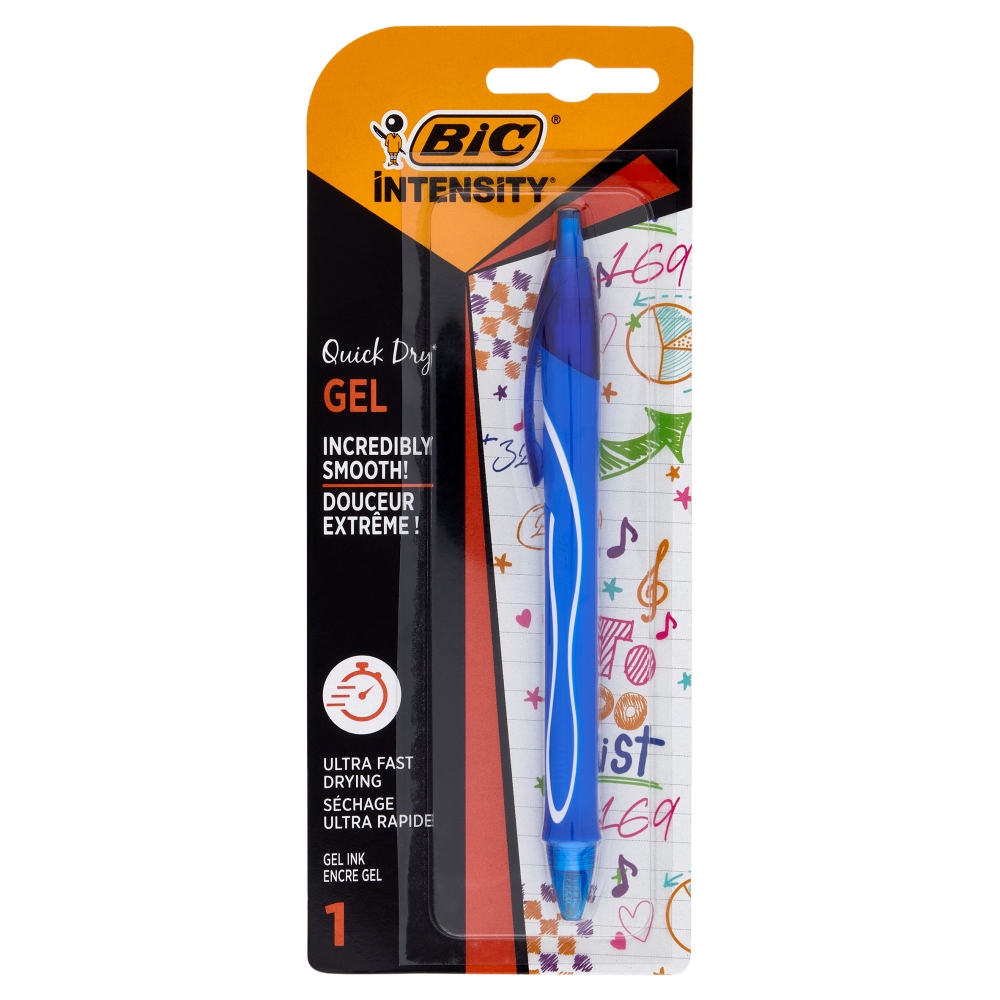 Bic Intensity Quick Dry, Penna Gel Blu, 1 pezzo