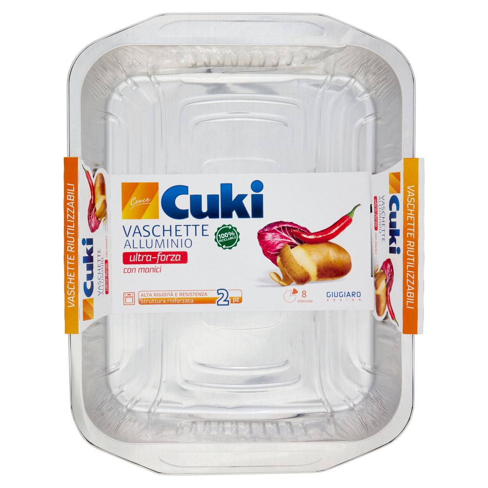 Vaschette Cuki 2IN1 Alluminio E Carta Forno - 8 Porzioni Tonde, 6 Confezioni Da 2 Pezzi