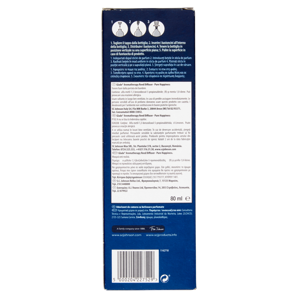 Glade Aromatherapy Diffusore a bastoncini Pure Happiness 80ml