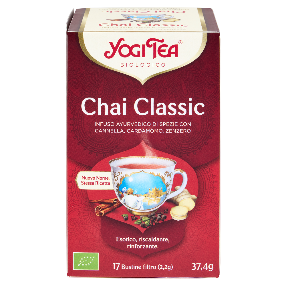 Yogi Tea Chai Classic Bio infuso ayurvedico di spezie con cannella, cardamomo e zenzero - 37,4g
