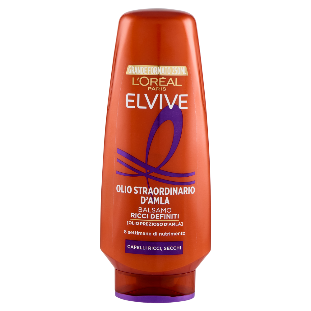 Elvive Olio Straordinario d'Amla Balsamo Ricci Definiti, per Capelli Ricci, Secchi, 250 ml