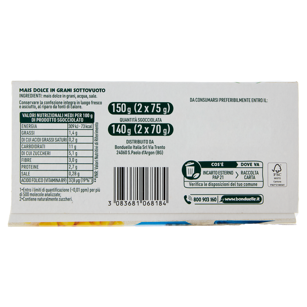Bonduelle Mais 2 x 75 g