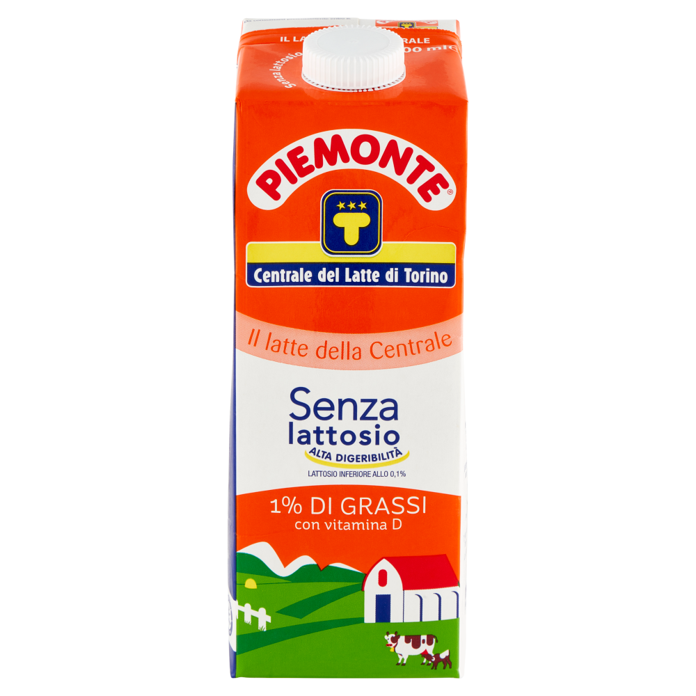 Piemonte Senza lattosio Alta Digeribilit&agrave; 1% di Grassi con Vitamina D 1000 ml