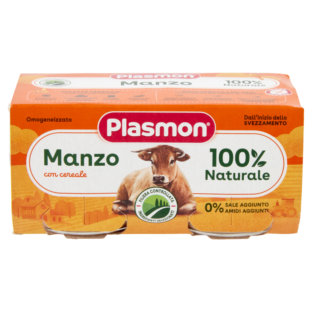 Plasmon Omogeneizzato Manzo con cereale 2 x 80 g