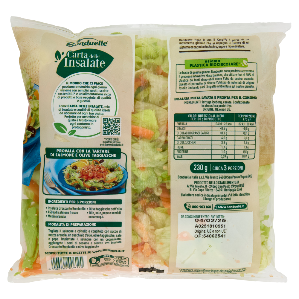 Bonduelle Carta delle Insalate Ricetta Croccante 230 g