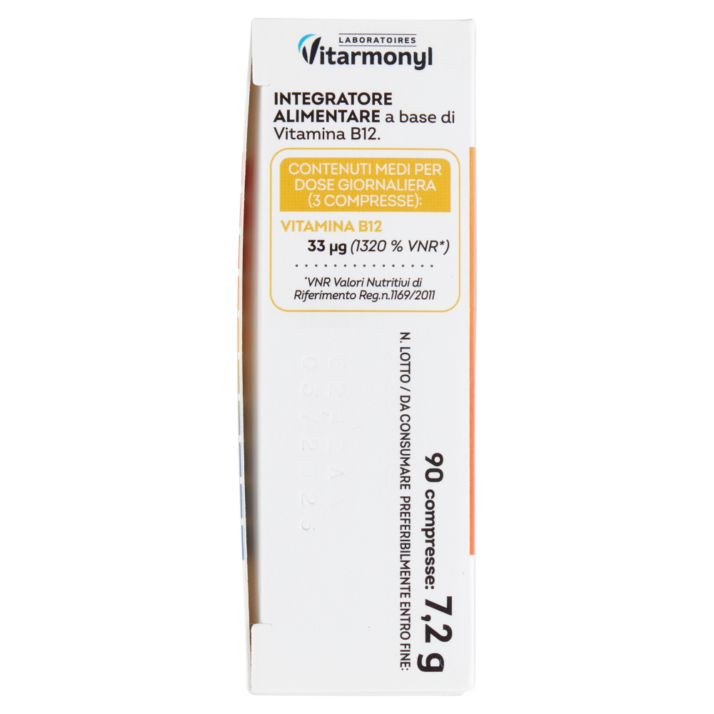 Laboratoires Vitarmonyl Vitamina B12 Metabolismo energetico 90 Compresse 7,2 g