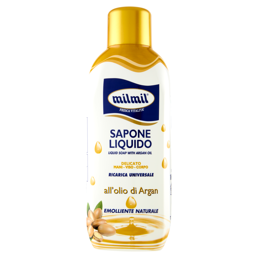 milmil Sapone Liquido Delicato all'olio di Argan Ricarica 1000 ml
