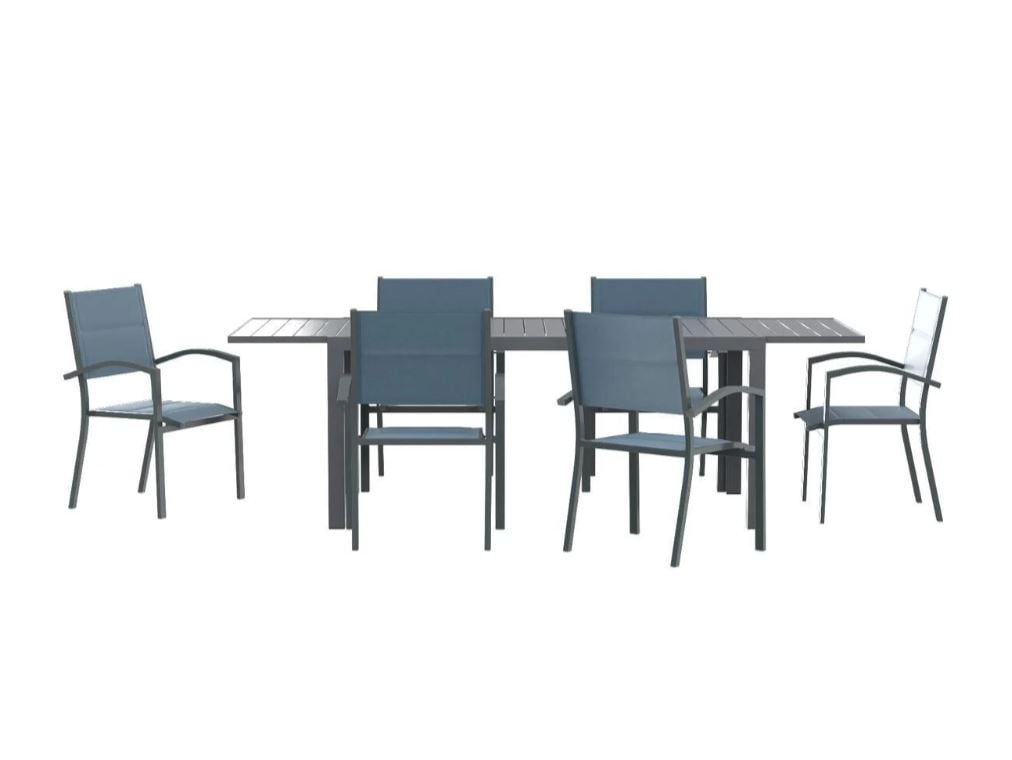 Hyba Tavolo da Giardino Allungabile 180/240x94 cm Alluminio Grigio Scuro