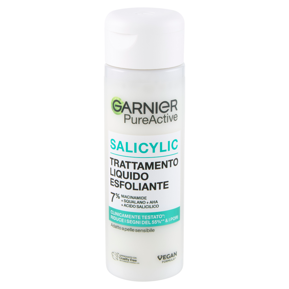 Garnier PureActive Salicylic Trattamento Liquido Esfoliante 7% Niacinamide, 120 ml