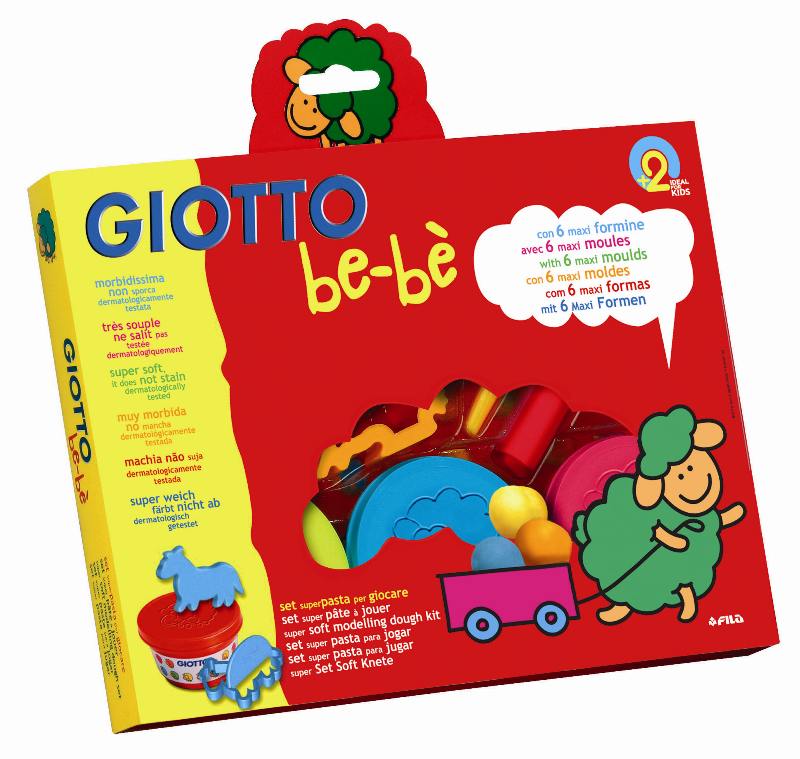 F.I.L.A. Set Pasta Giotto Bebe' - Contiene 3 Barattoli Di Pasta Modellabile, 6 Formine, Mattarello E Coltellino