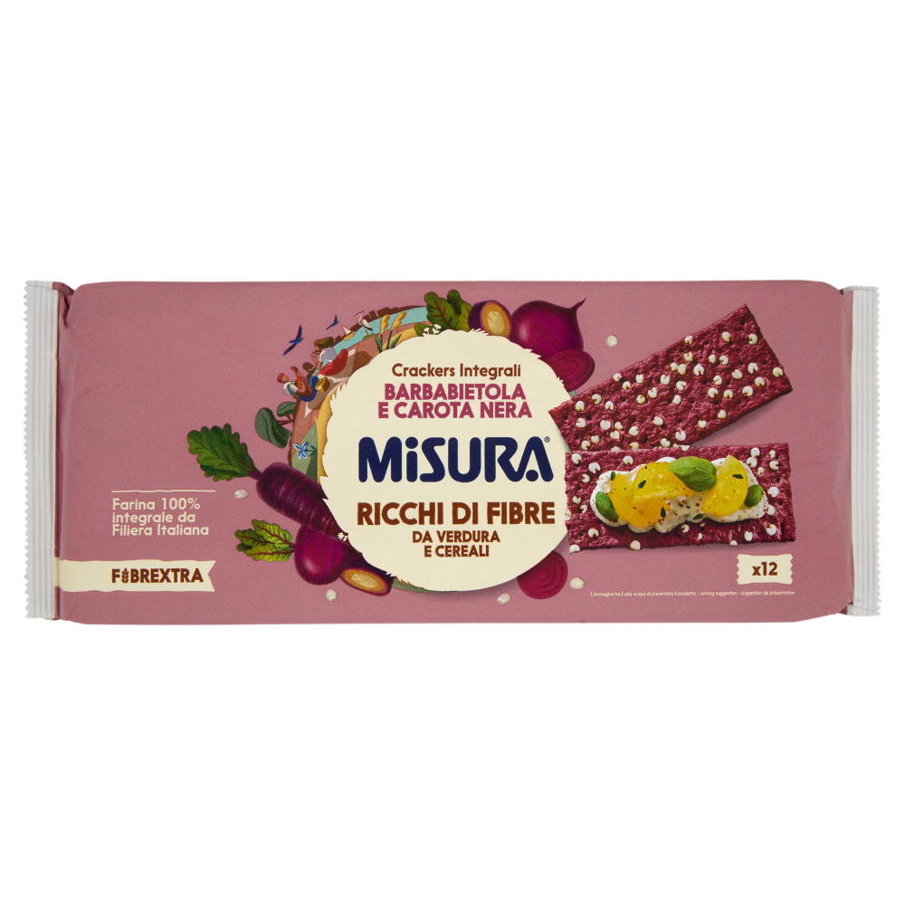 Misura Fibrextra Crackers Integrali Barbabietola e Carota Nera 385 g