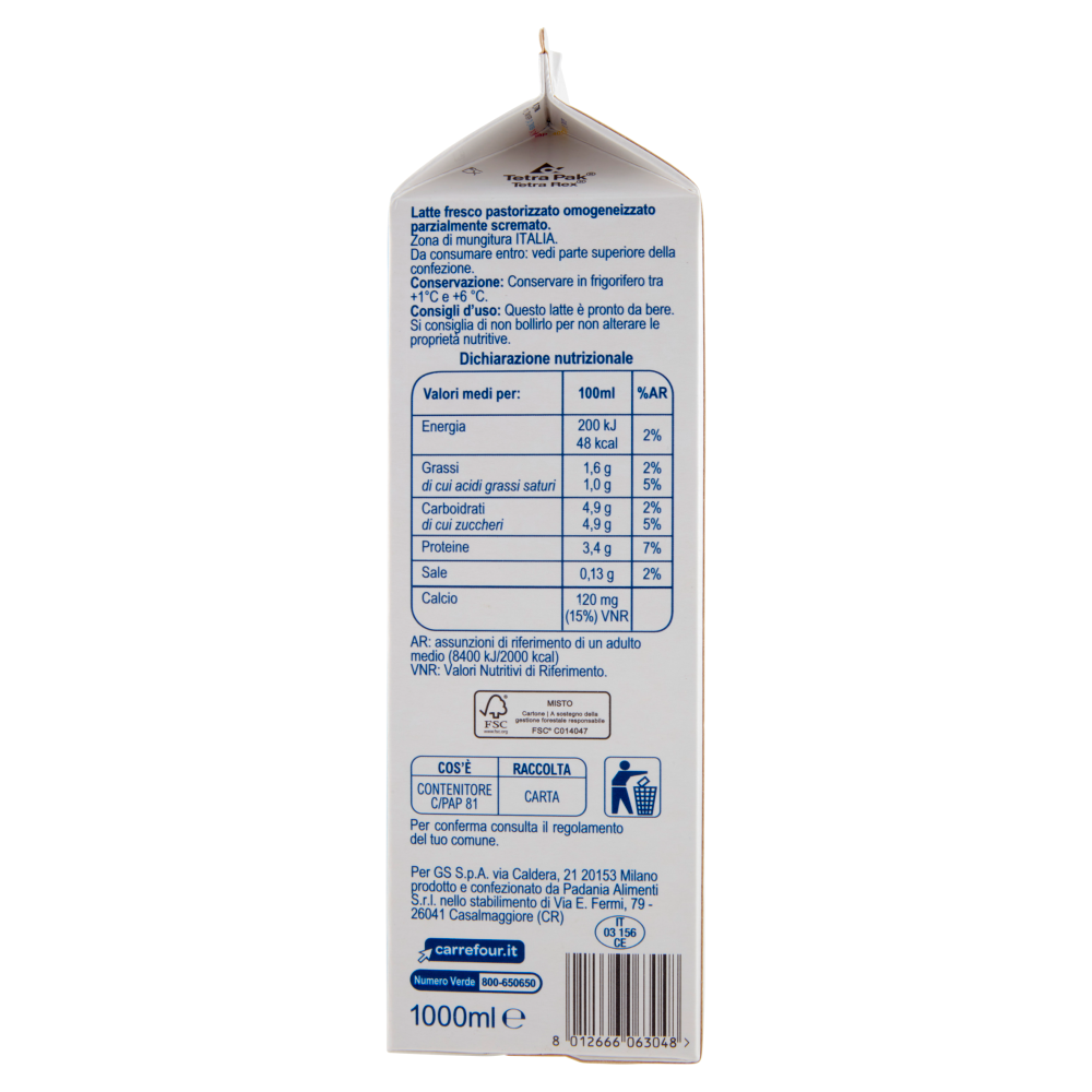 Simpl Latte Parziamente Scremato Fresco 1000 ml