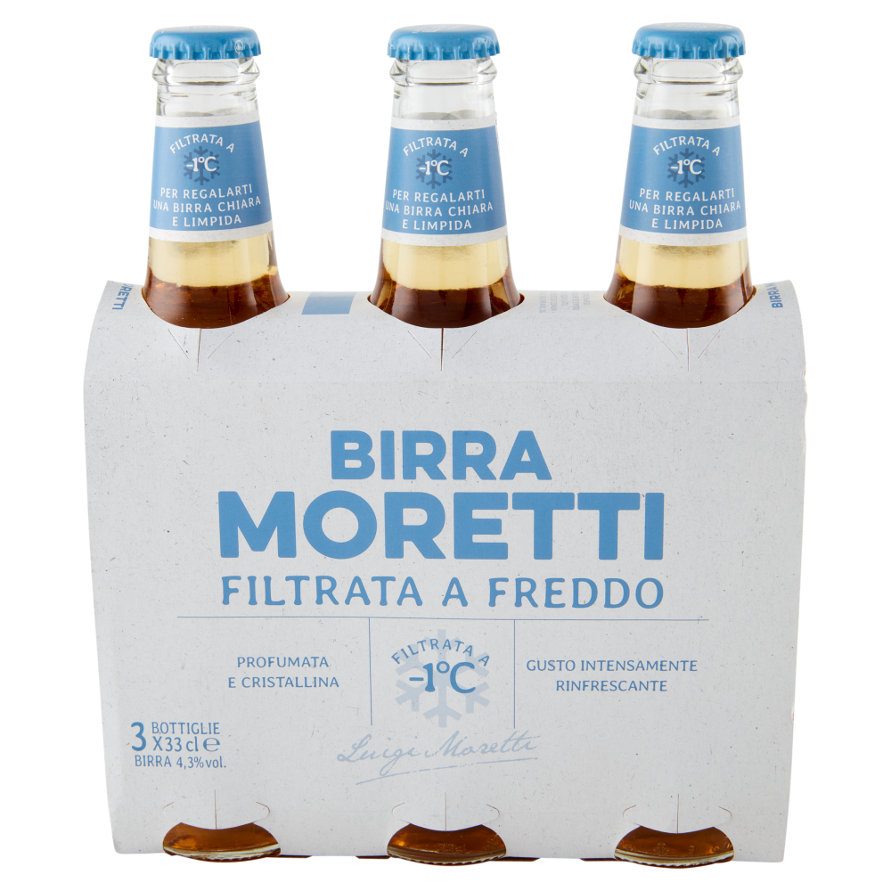 Birra Moretti Filtrata a Freddo 3 x 33 cl