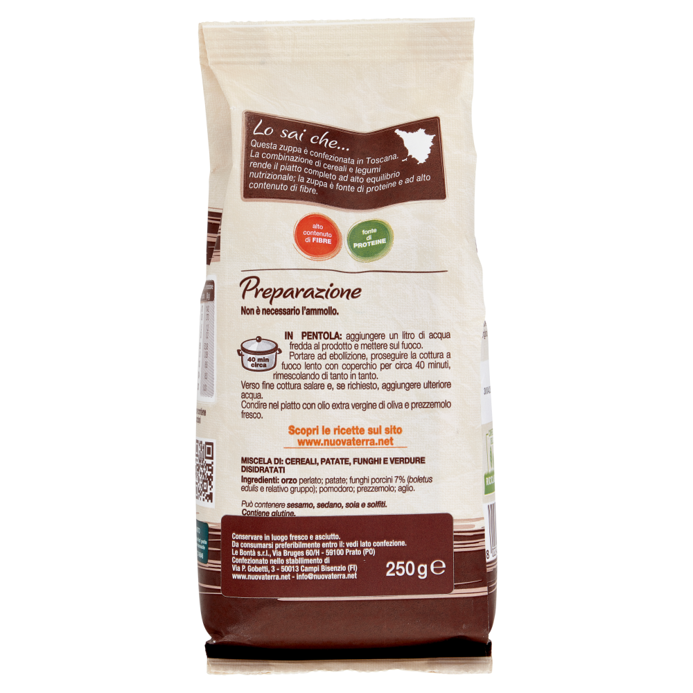 Nuova Terra La Tradizione Zuppa Montana con Funghi Porcini 250 g