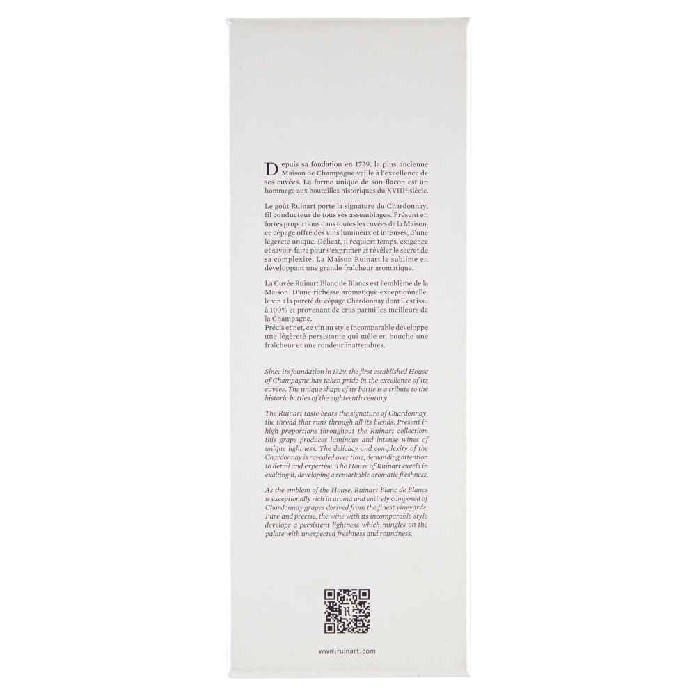 Champagne Ruinart Blanc de Blancs 750 ml. Coffret