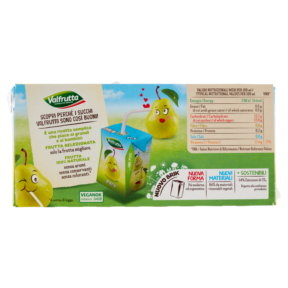 Valfrutta Pera Italiana Succo e polpa di frutta 3 x 200 ml