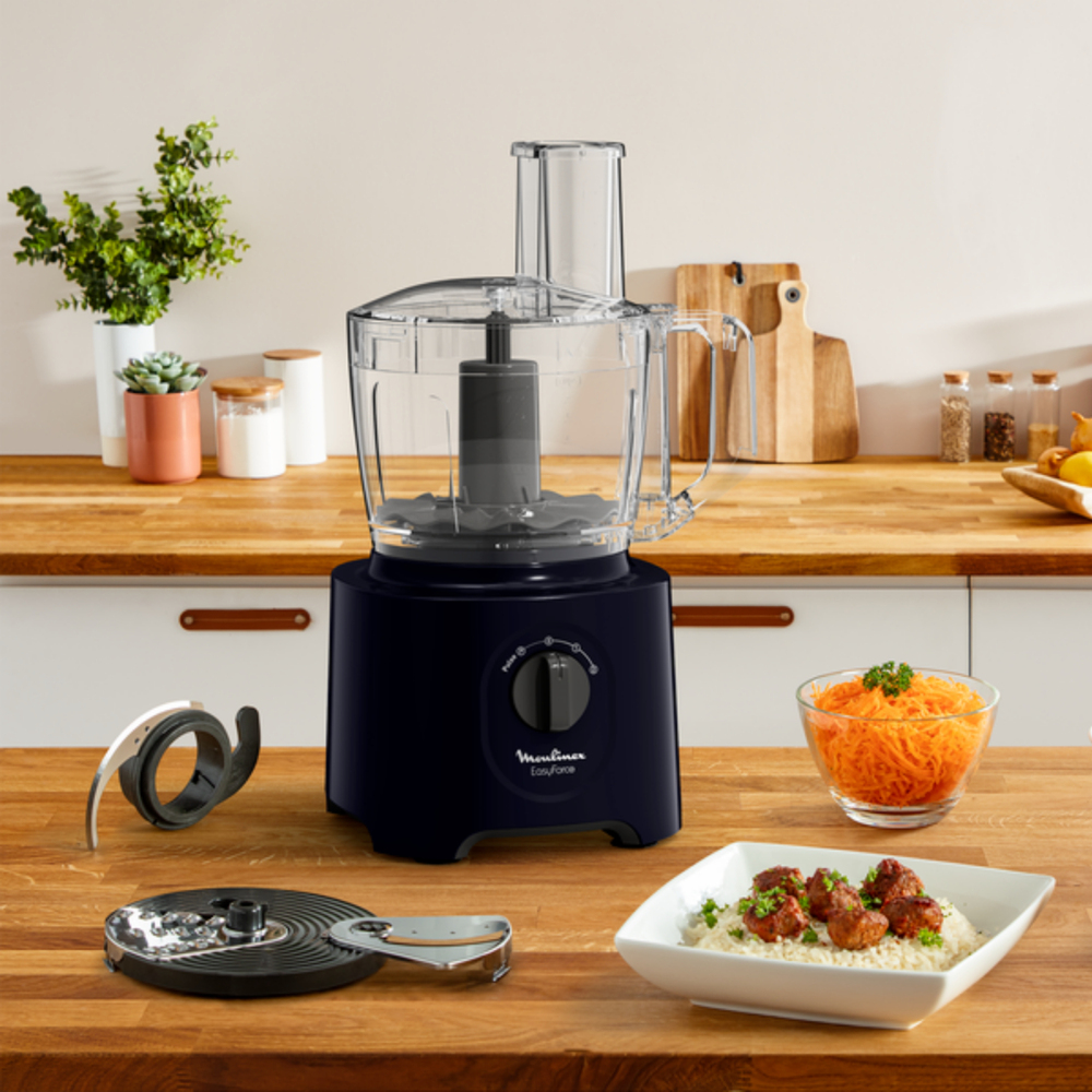 Moulinex FP2428 Easy Force, Robot da Cucina, 4 Accessori, 15 Funzioni