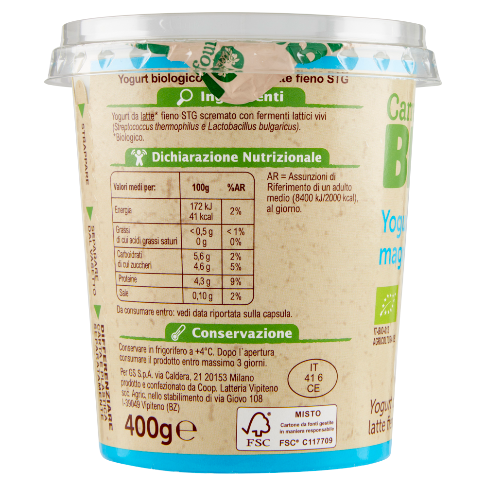 Carrefour Bio Yogurt magro 400 g