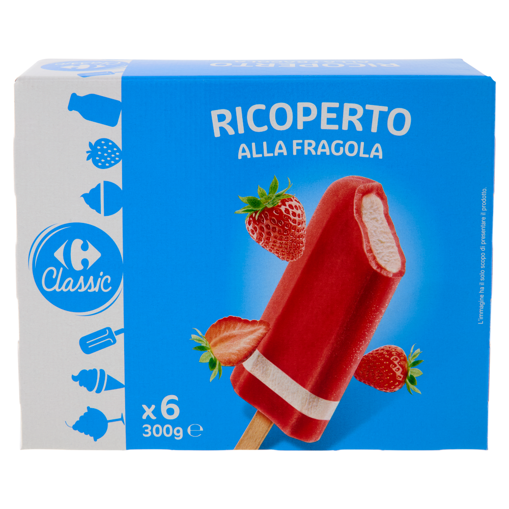 Carrefour Classic Ricoperto alla Fragola 6 x 50 g
