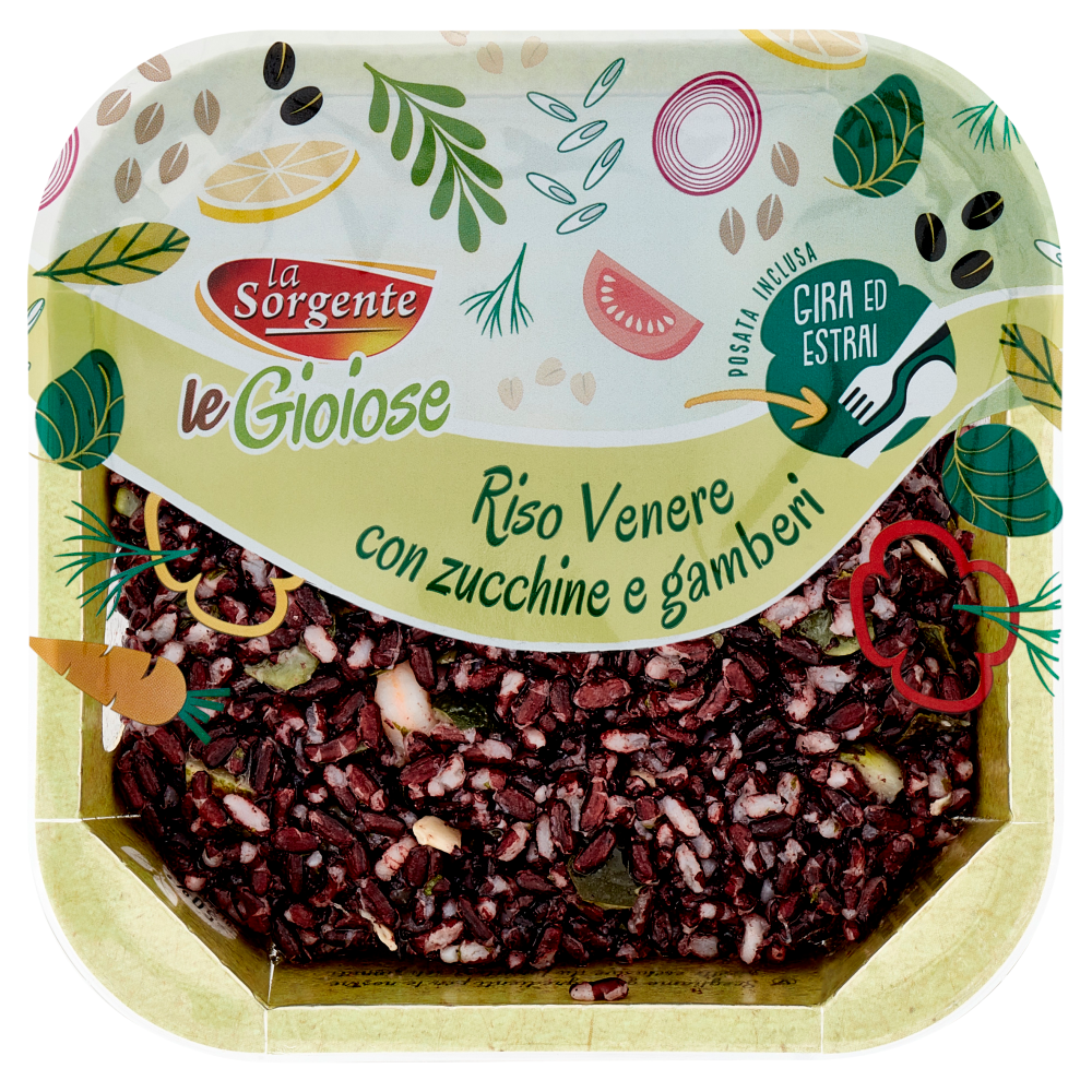 la Sorgente le Gioiose Riso Venere con zucchine e gamberi 200 g