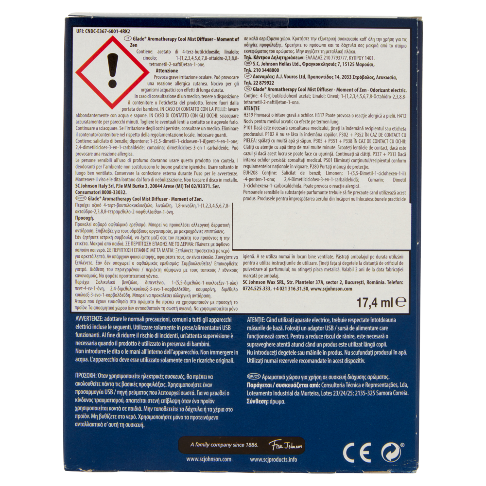 Glade® Aromatherapy Diffusore di oli essenziali Moment of Zen 17,4ml