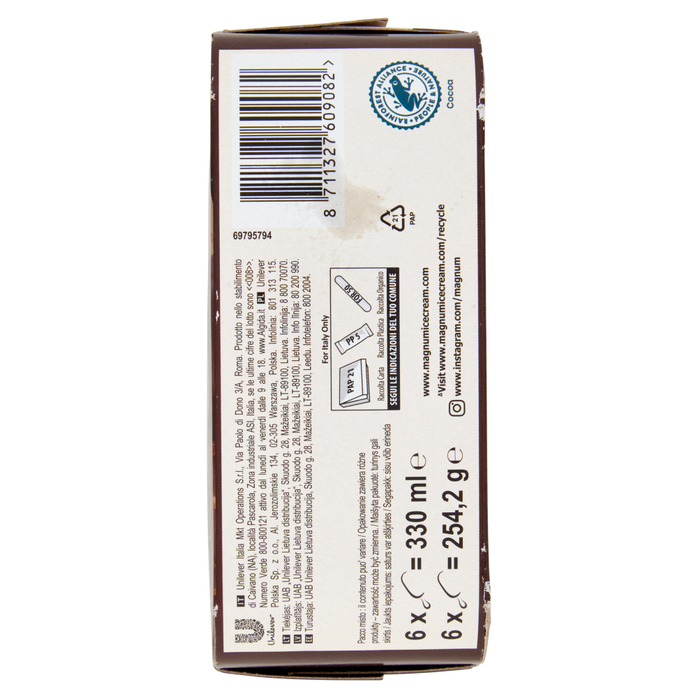 Magnum mini Classic Almond White Chocolate 6 Gelati 254,2 g