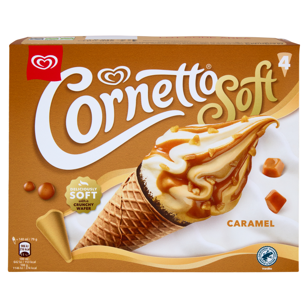 Cornetto Soft Caramel 4 x 79 g