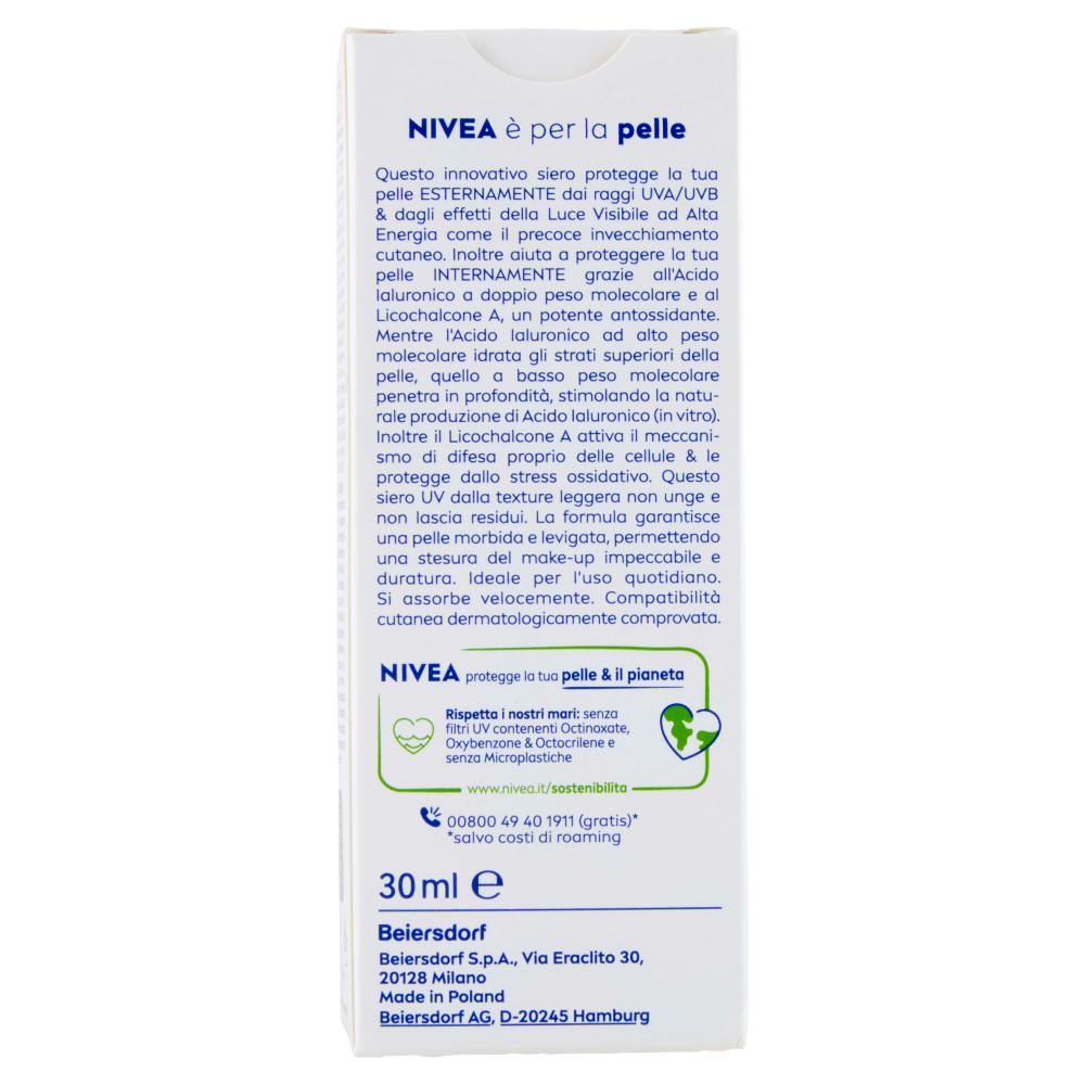 Nivea Sun 2in1 Primer UV Serum Quotidiano SPF 50+ Molto Alta 30 ml