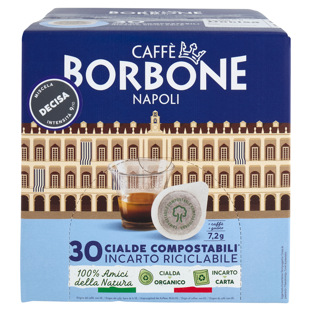 Caff&egrave; Borbone Miscela Decisa Cialde Compostabili* 30 x 7,2 g