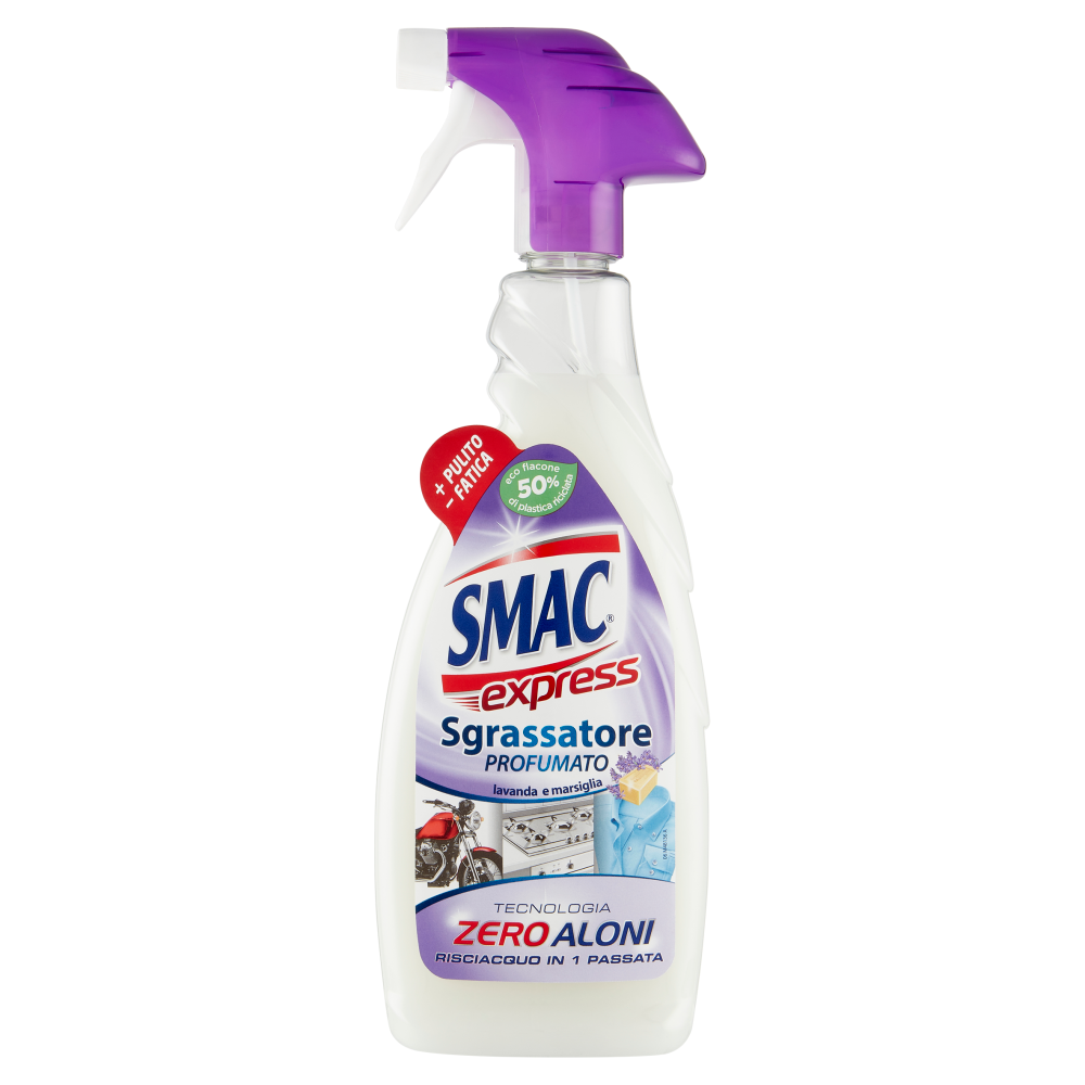 Smac Express Sgrassatore Universale Profumato,Tecnologia Zero Aloni, Profumo di Lavanda, 650 ml