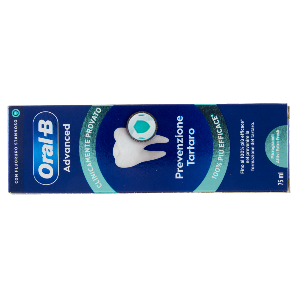 Oral-B Advanced Dentifricio Prevenzione Tartaro Microgranuli Attivi Extra Fresh 75 ml
