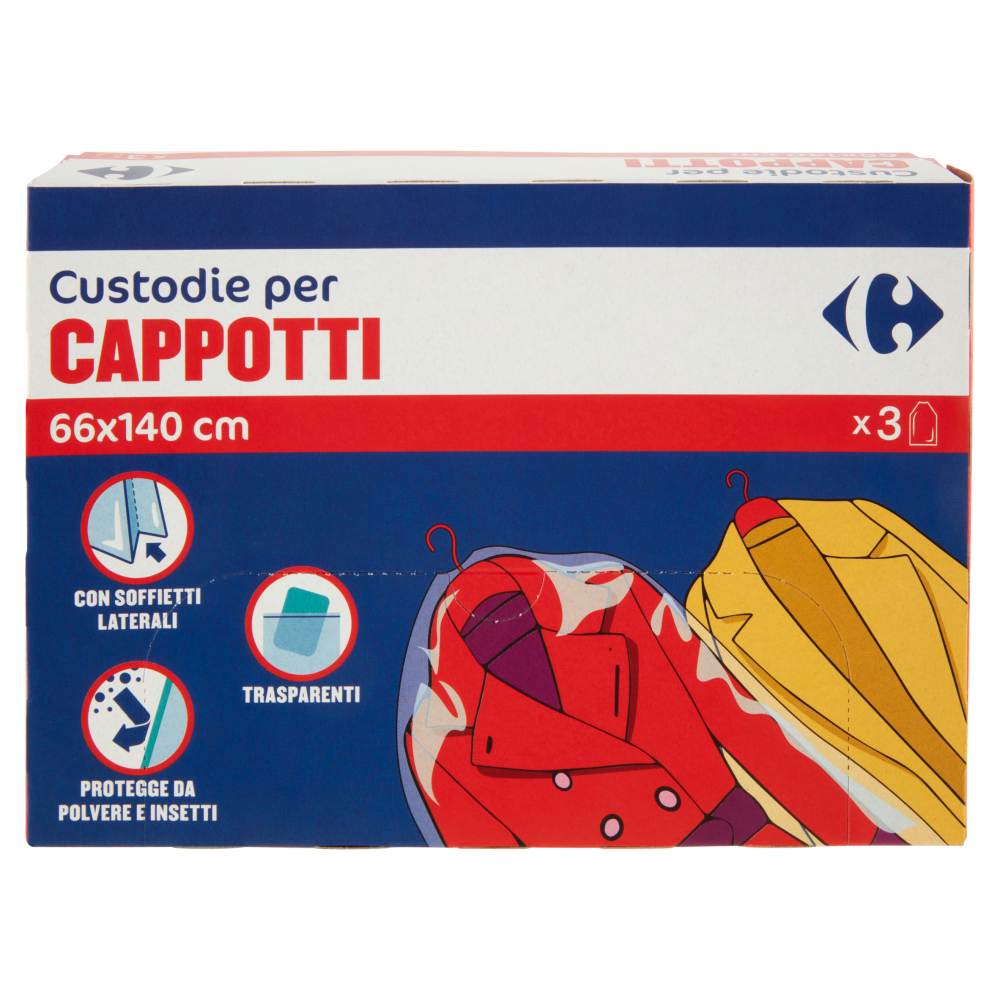 Carrefour Custodie per Cappotti 66x140cm 3 pz