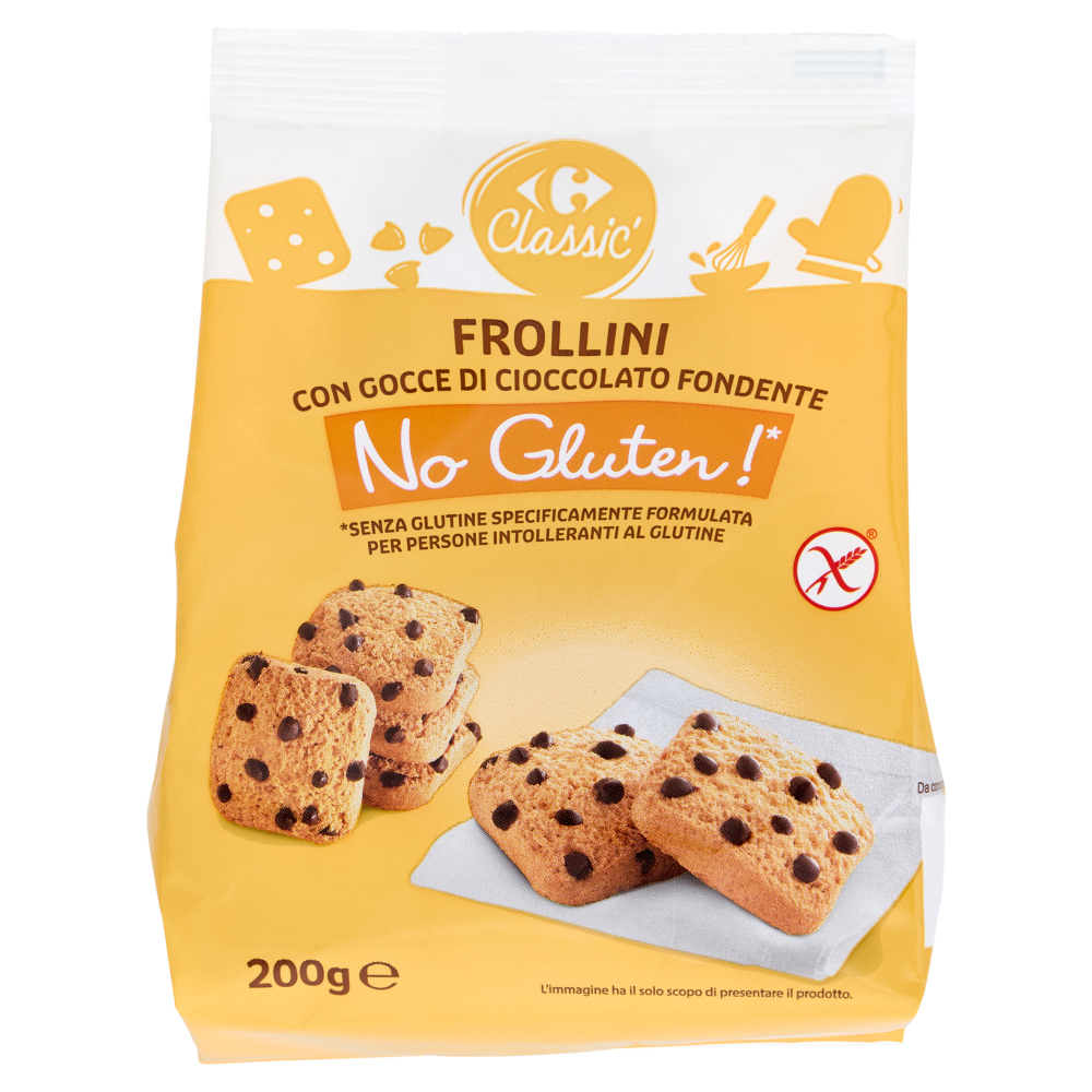 Carrefour Classic Frollini con Gocce di Cioccolato Fondente No Gluten!* 200 g