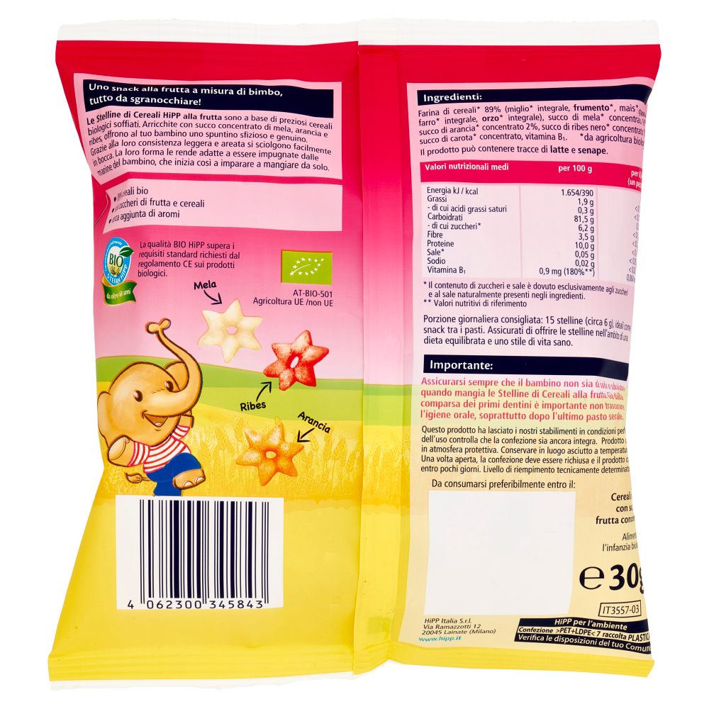 HiPP Biologico Stelline di Cereali alla frutta 30 g