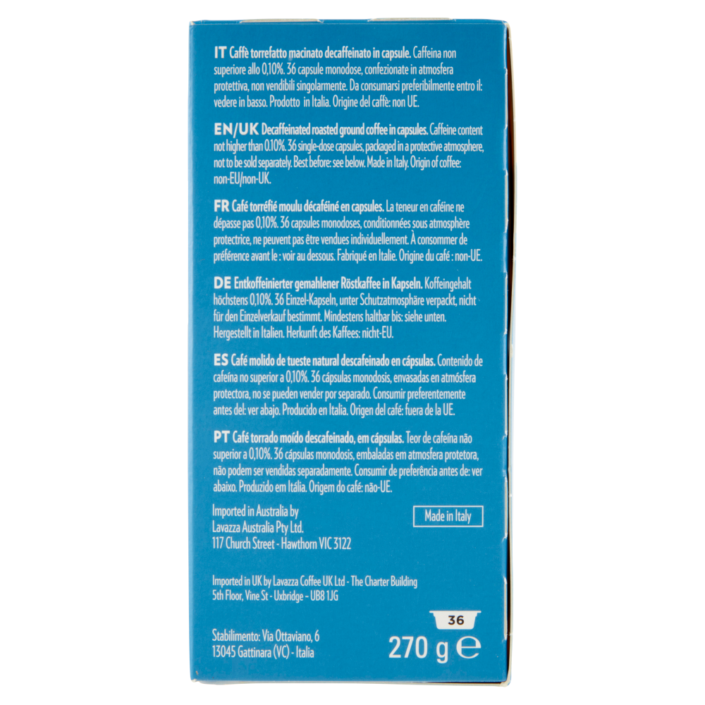 Lavazza A Modo Mio Dek 36 Capsule 270 g