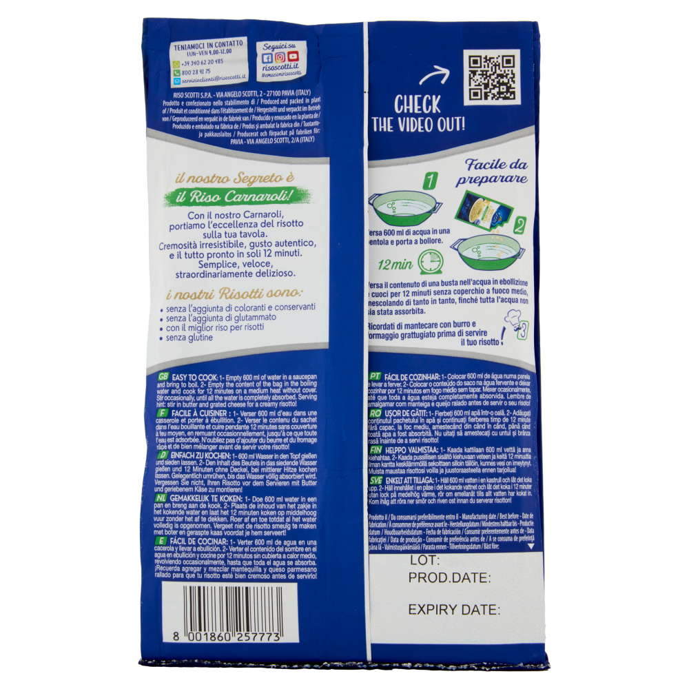 Riso Scotti Risotto Carnaroli Formaggio Cremoso 210 g