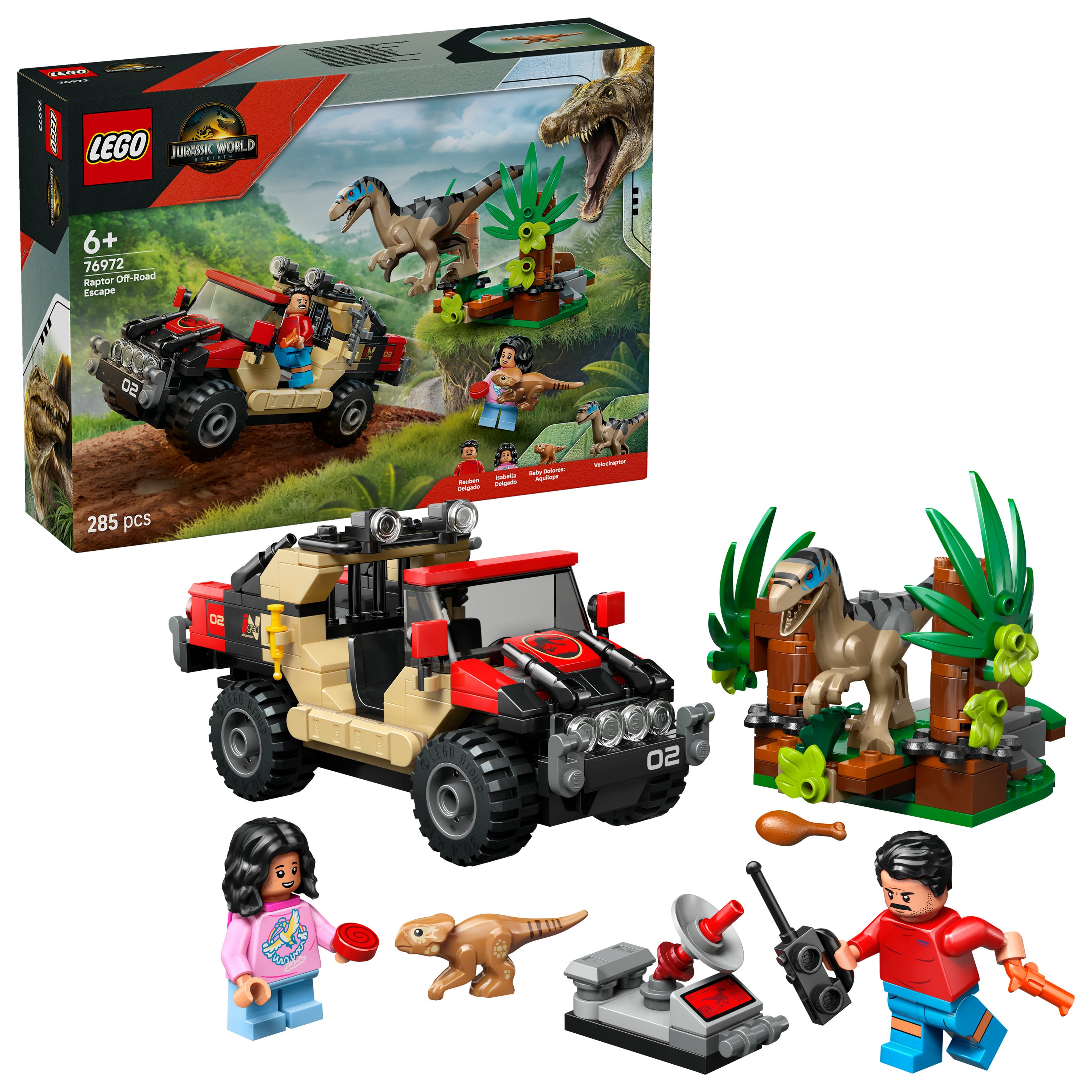 LEGO Jurassic World Fuga dal Raptor sul fuoristrada