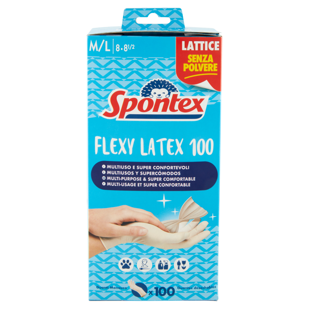 Reis Ralatex Guanti In Lattice Naturale – Taglia M, Bianco, Con Amido Di Mais, Uso Domestico
