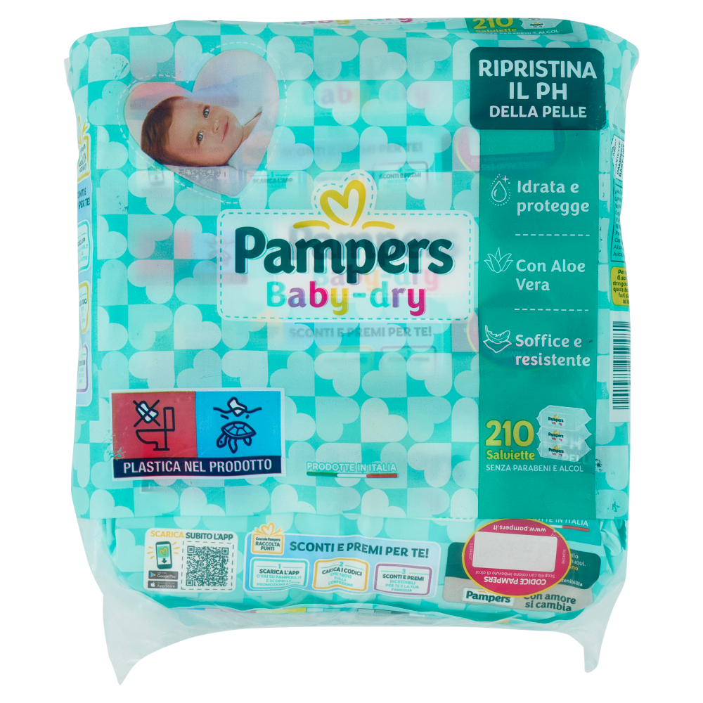 Pampers Baby-dry Salviette 210 pz